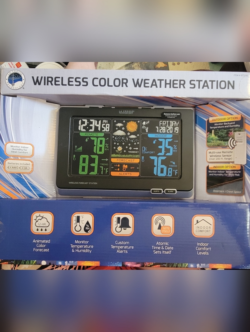 Wireless Color Weather Station - Black